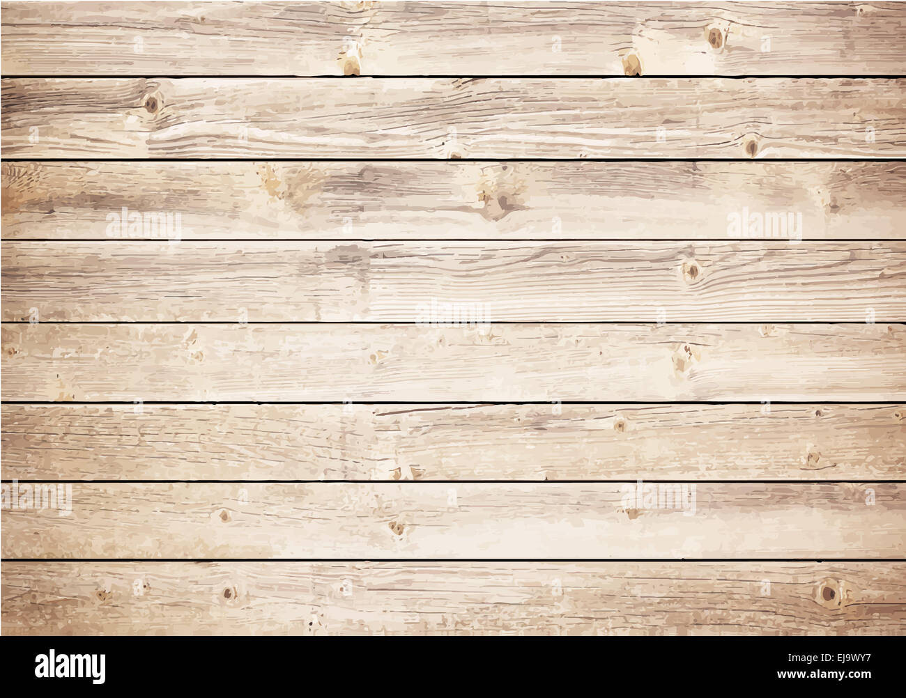 Luce texture di legno con tavole orizzontali. Il vettore della superficie del pavimento Foto Stock