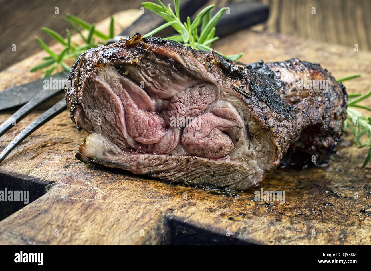 Agnello alla griglia Foto Stock