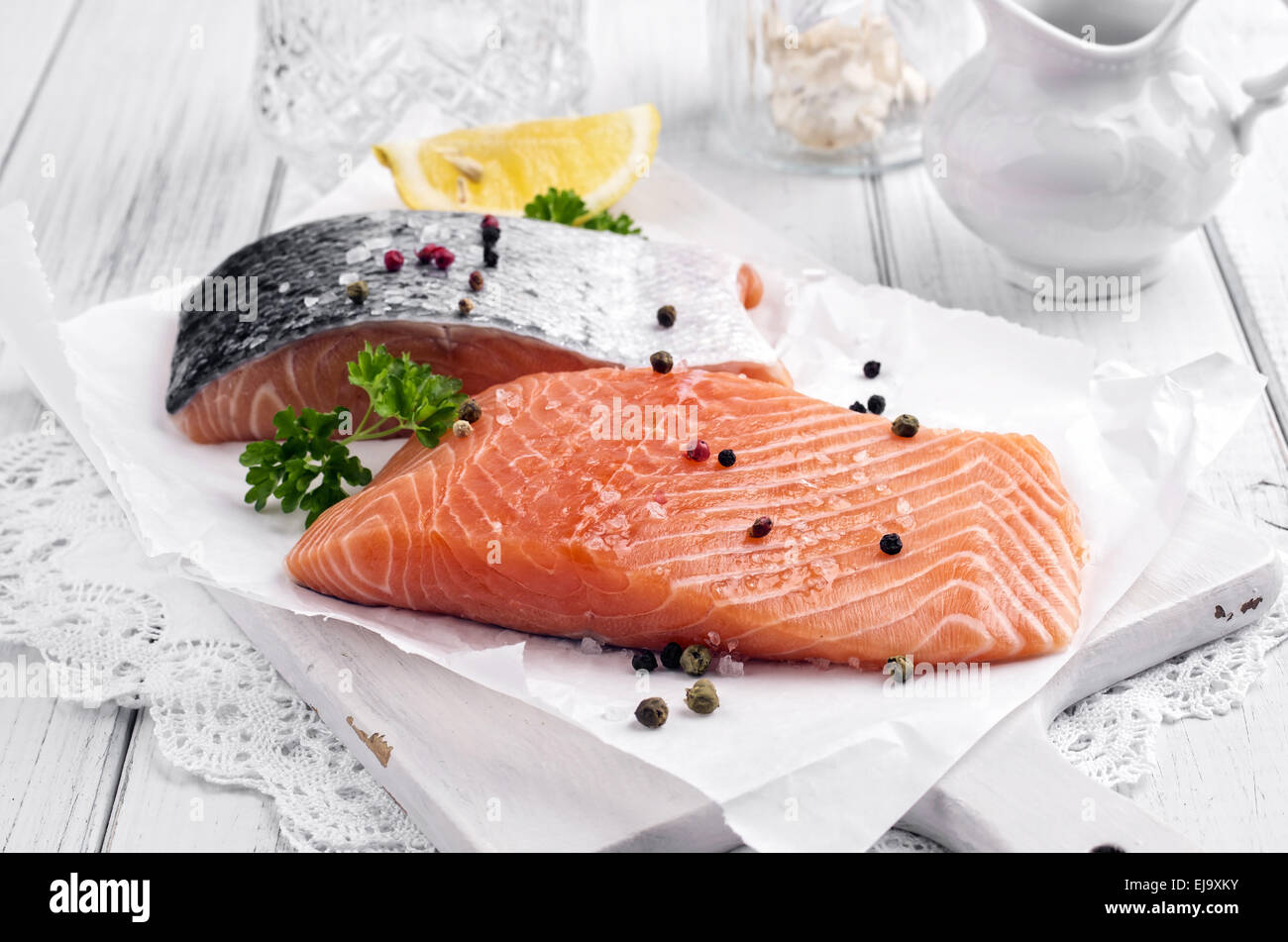 filetti di salmone Foto Stock