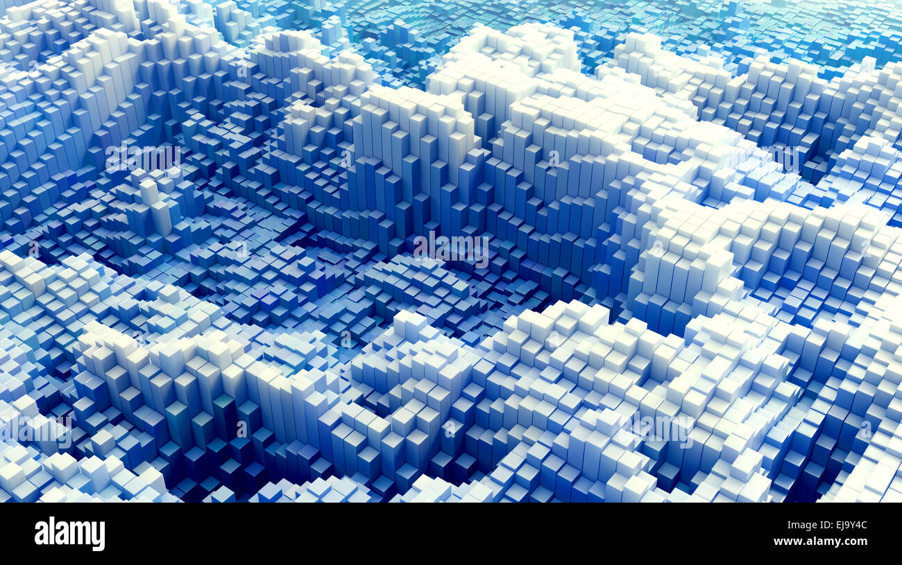 3D sfondo astratto - ha reso i paesaggi Foto Stock