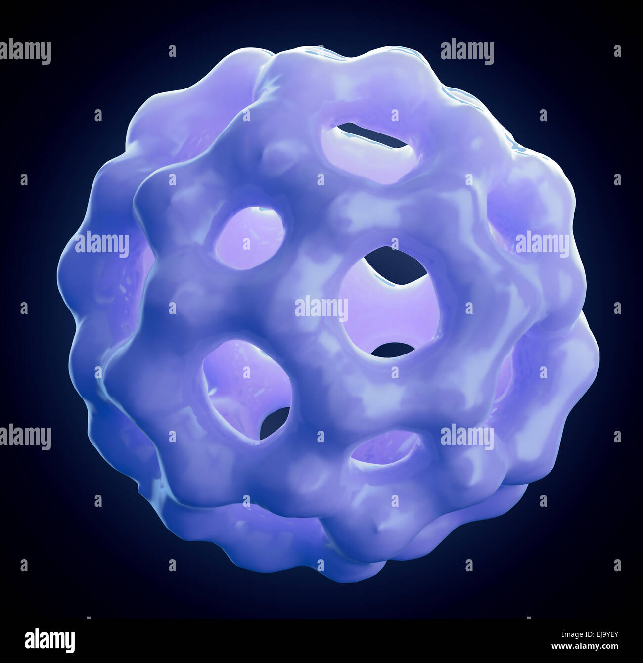 3D modello astratto di una molecola di fullerene Foto Stock