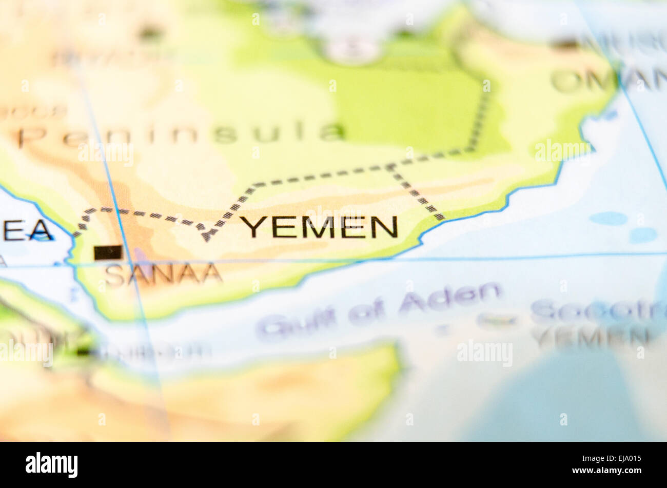 Yemen Paese sulla mappa Foto Stock