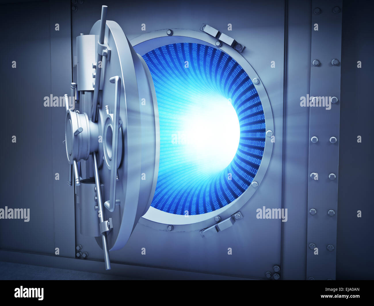 Grande archivio con il codice binario interno - Sicurezza dei dati concetto Foto Stock