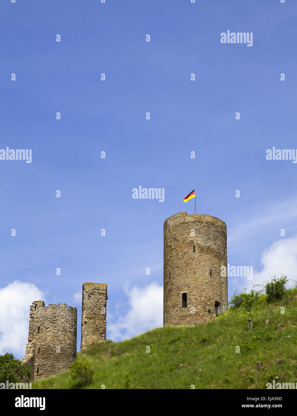 Rovina Löwenburg circa Monreal Foto Stock