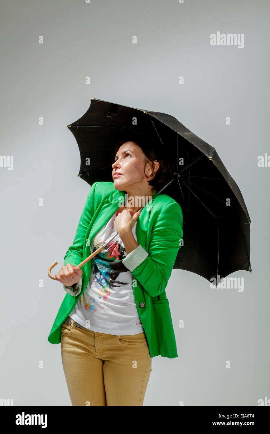 Ragazza con un ombrello Foto Stock