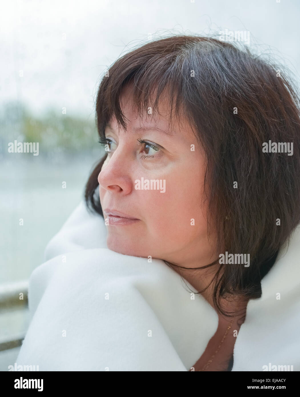 Bruna di mezza età Foto Stock