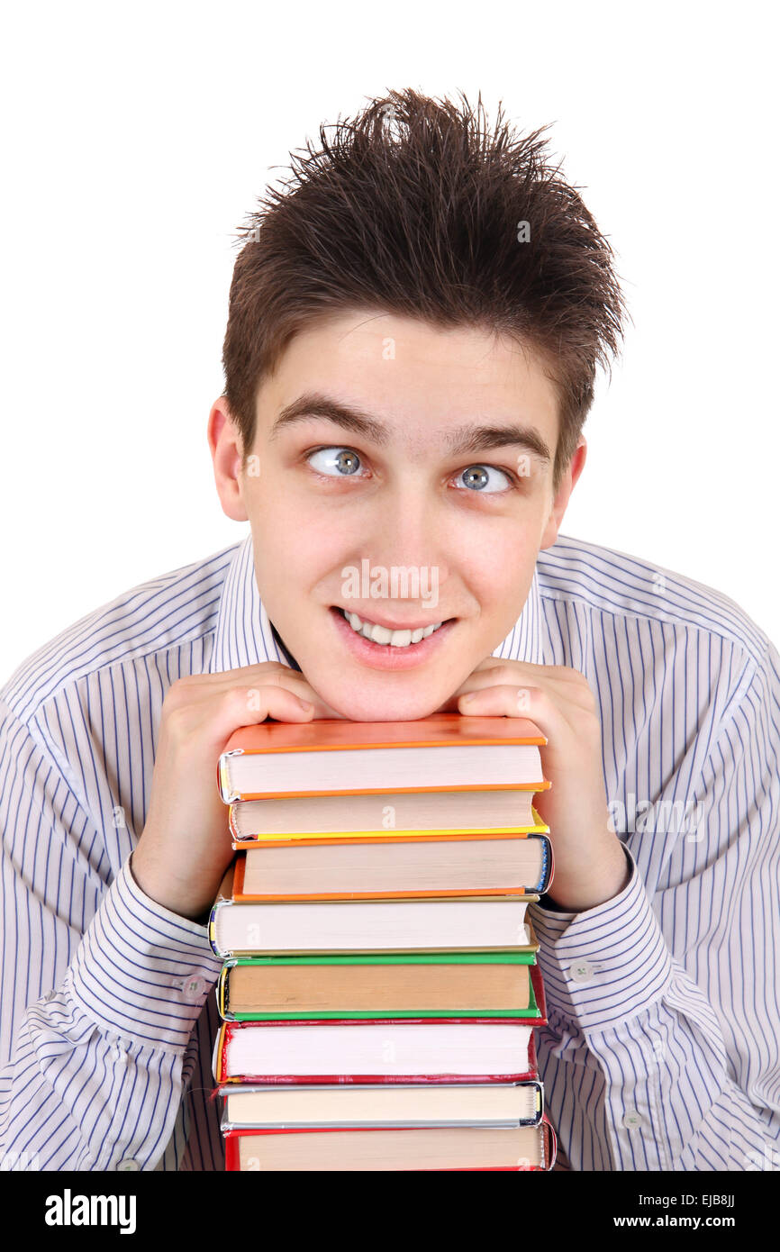 Funny adolescente con i libri Foto Stock