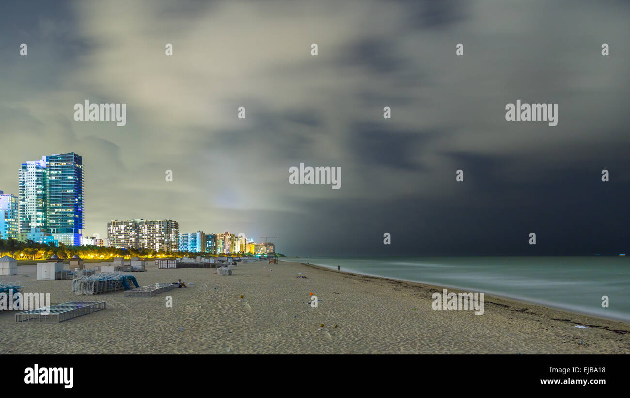 Miami Beach di notte Foto Stock