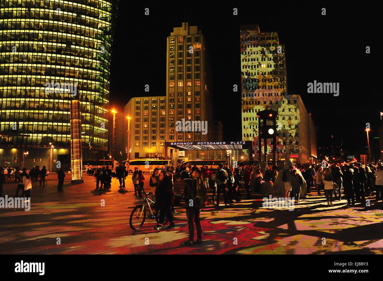 Capitale Berlino Germania di notte Foto Stock