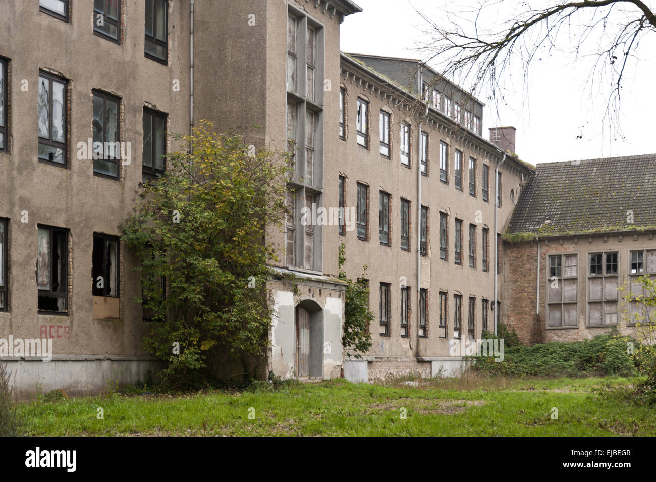 Verlassene Marineschule in Wustrow Foto Stock