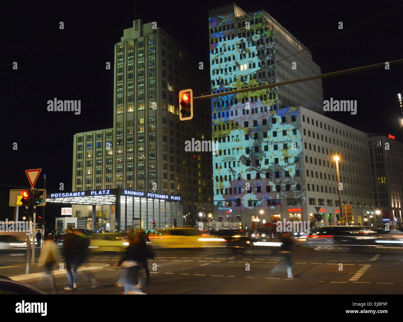 Capitale Berlino Germania di notte Foto Stock