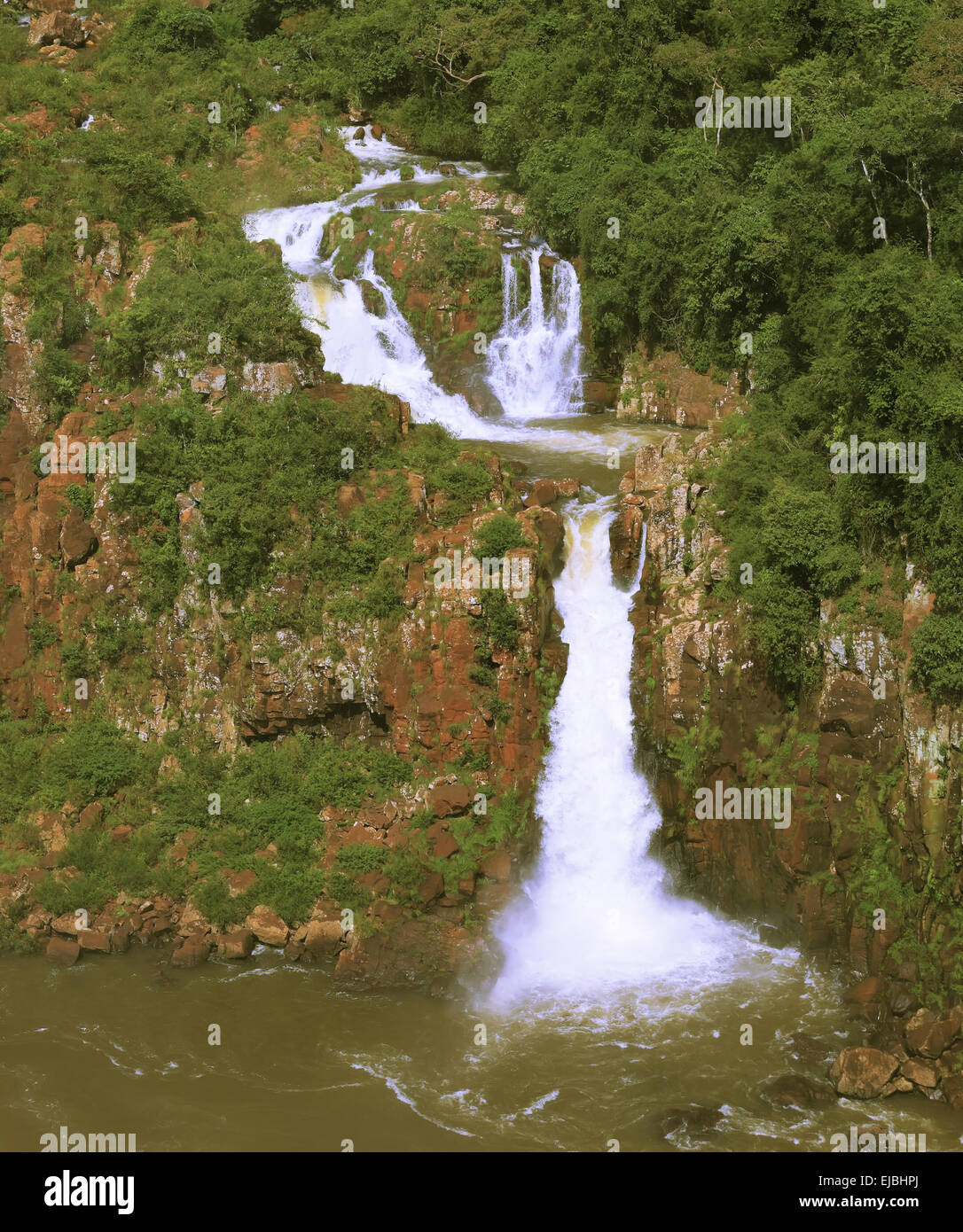 Multi-tiered cascate di acqua Foto Stock