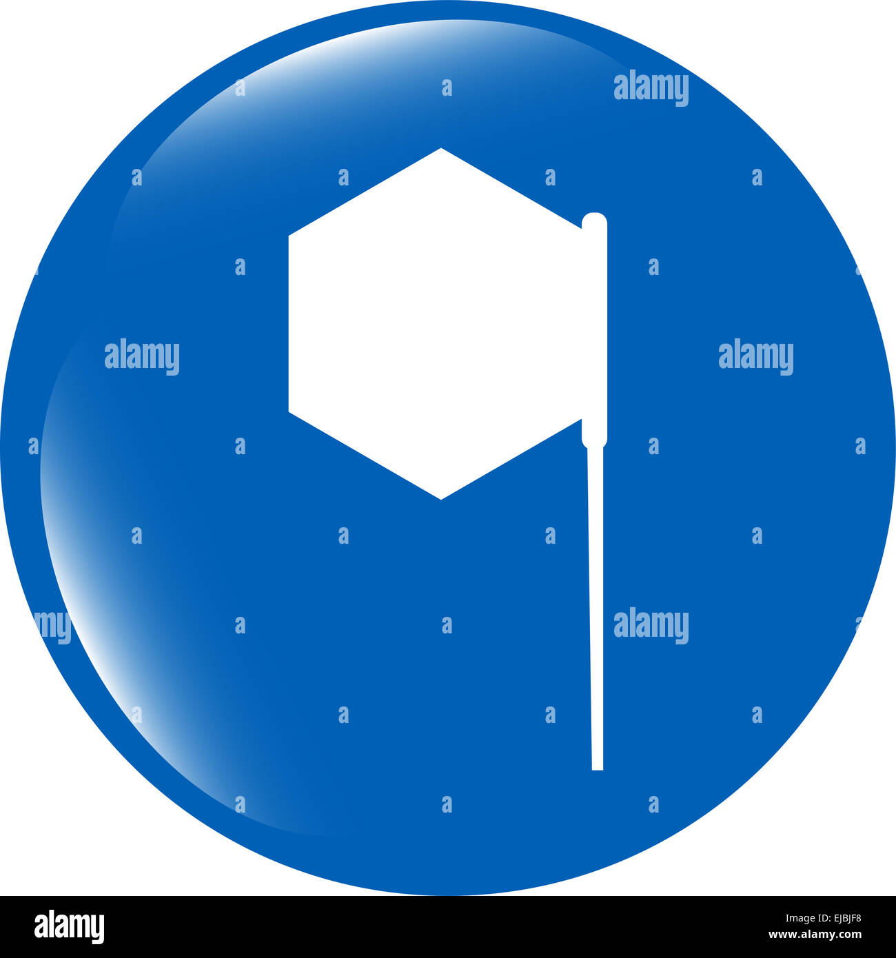 Segno di bandiera web icona pulsante isolato su bianco Foto Stock