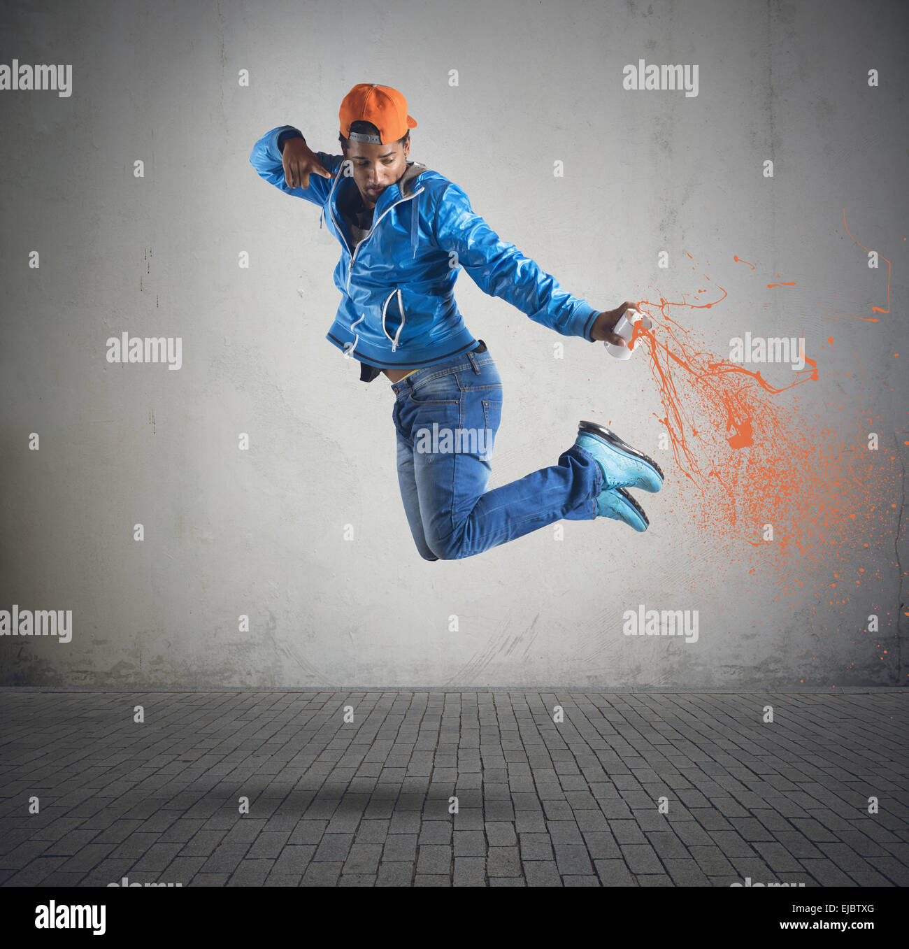 Salto e colore Foto Stock