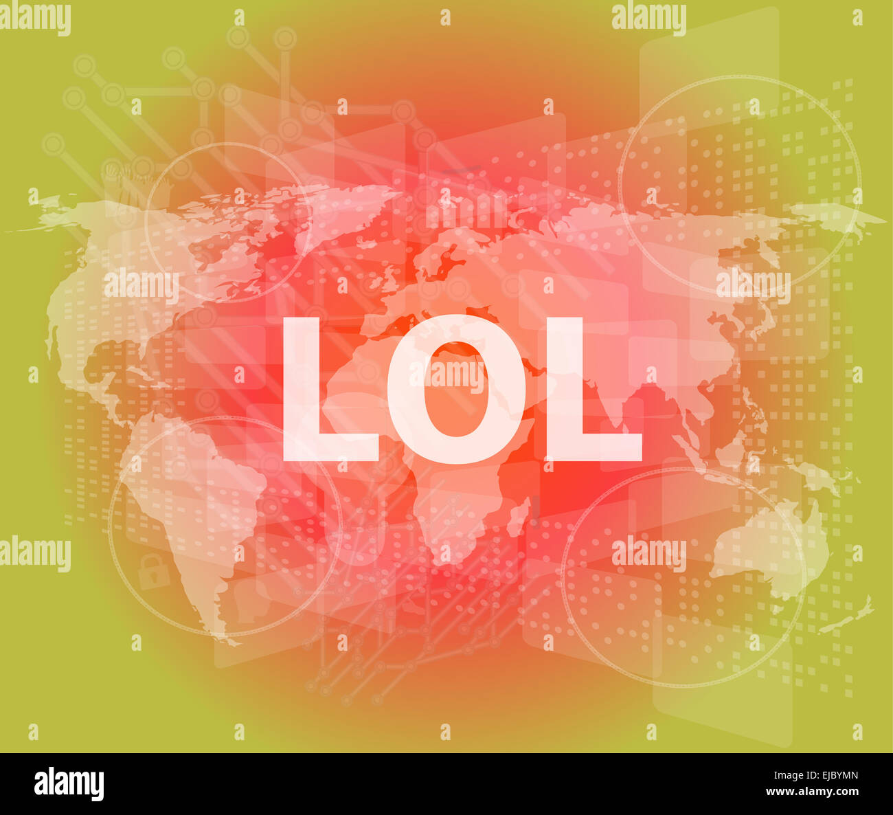 Concetto sociale: Parole lol è una commercializzazione su display digitale Foto Stock