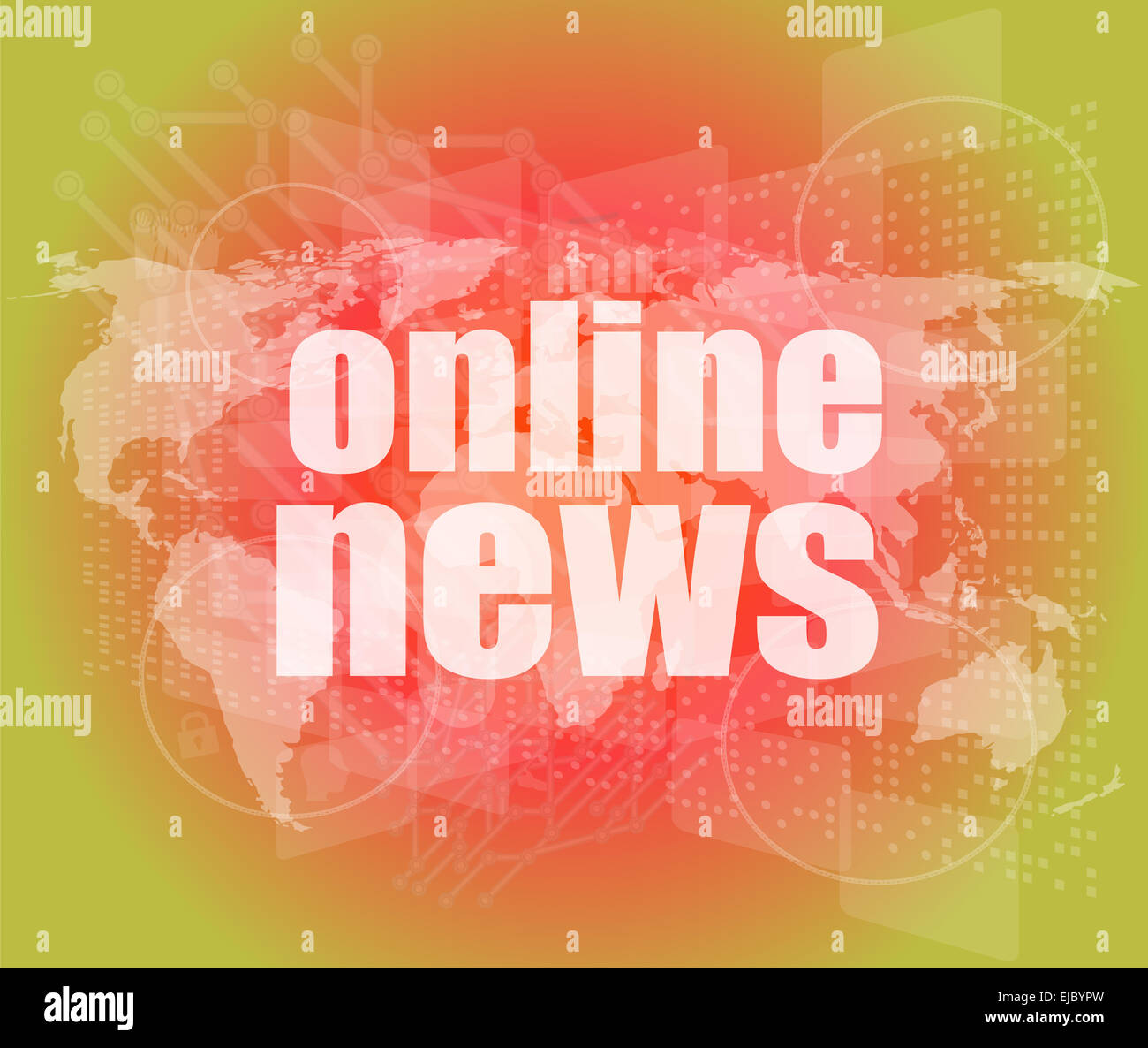 Il concetto di business: parole online news su schermo tattile digitale Foto Stock