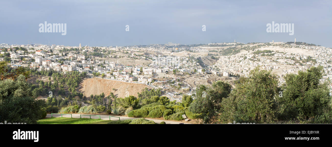 Panorama della città vecchia di Gerusalemme Foto Stock