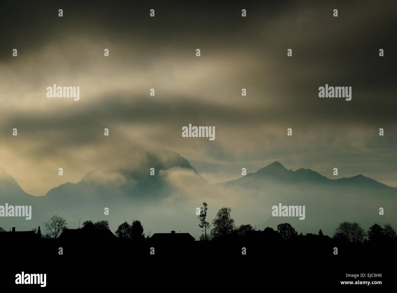 Atmosfera di Foehn nei pressi di Bad Reichenhall Foto Stock