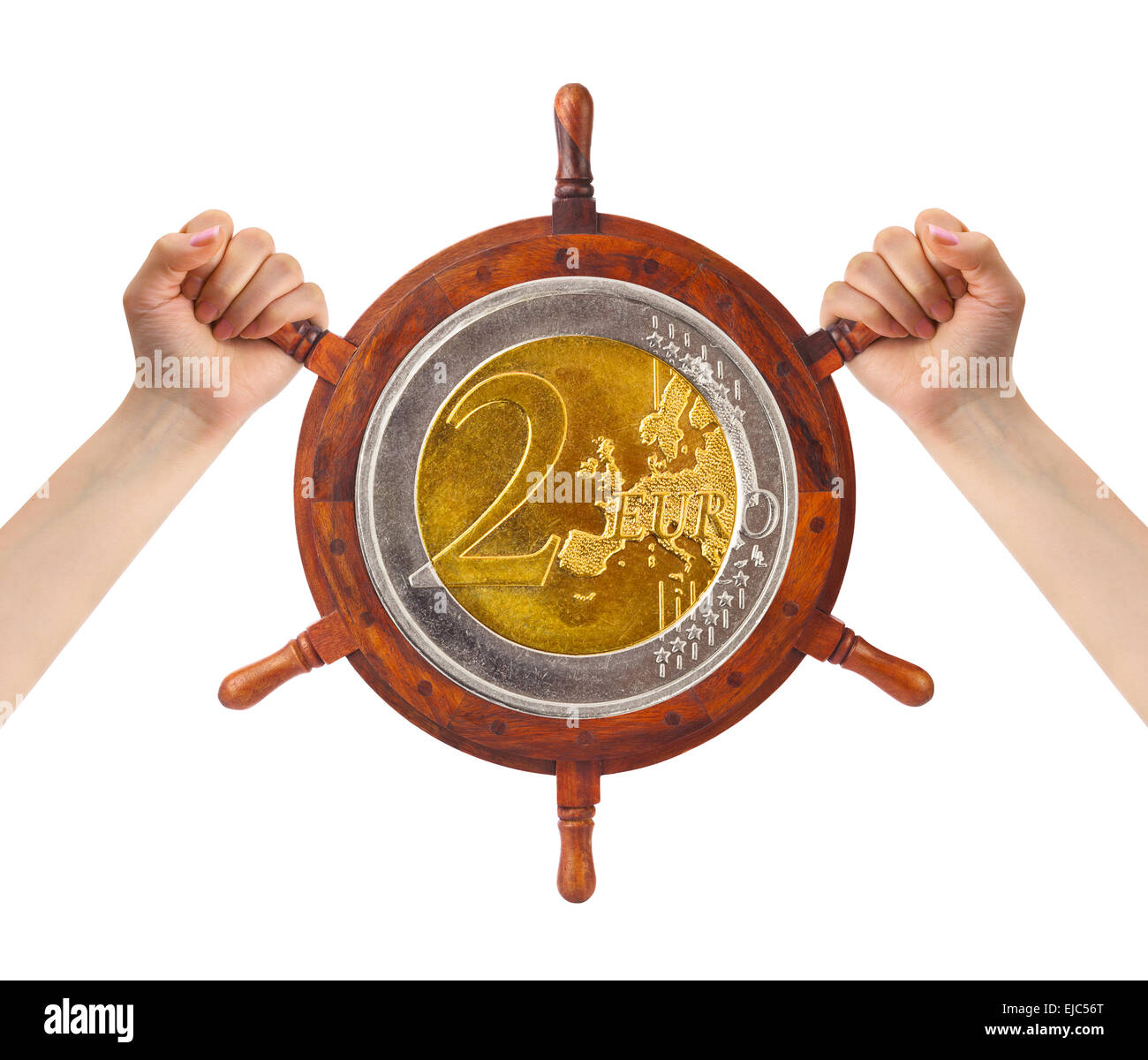 Mani e denaro helm - gestione delle finanze Foto Stock