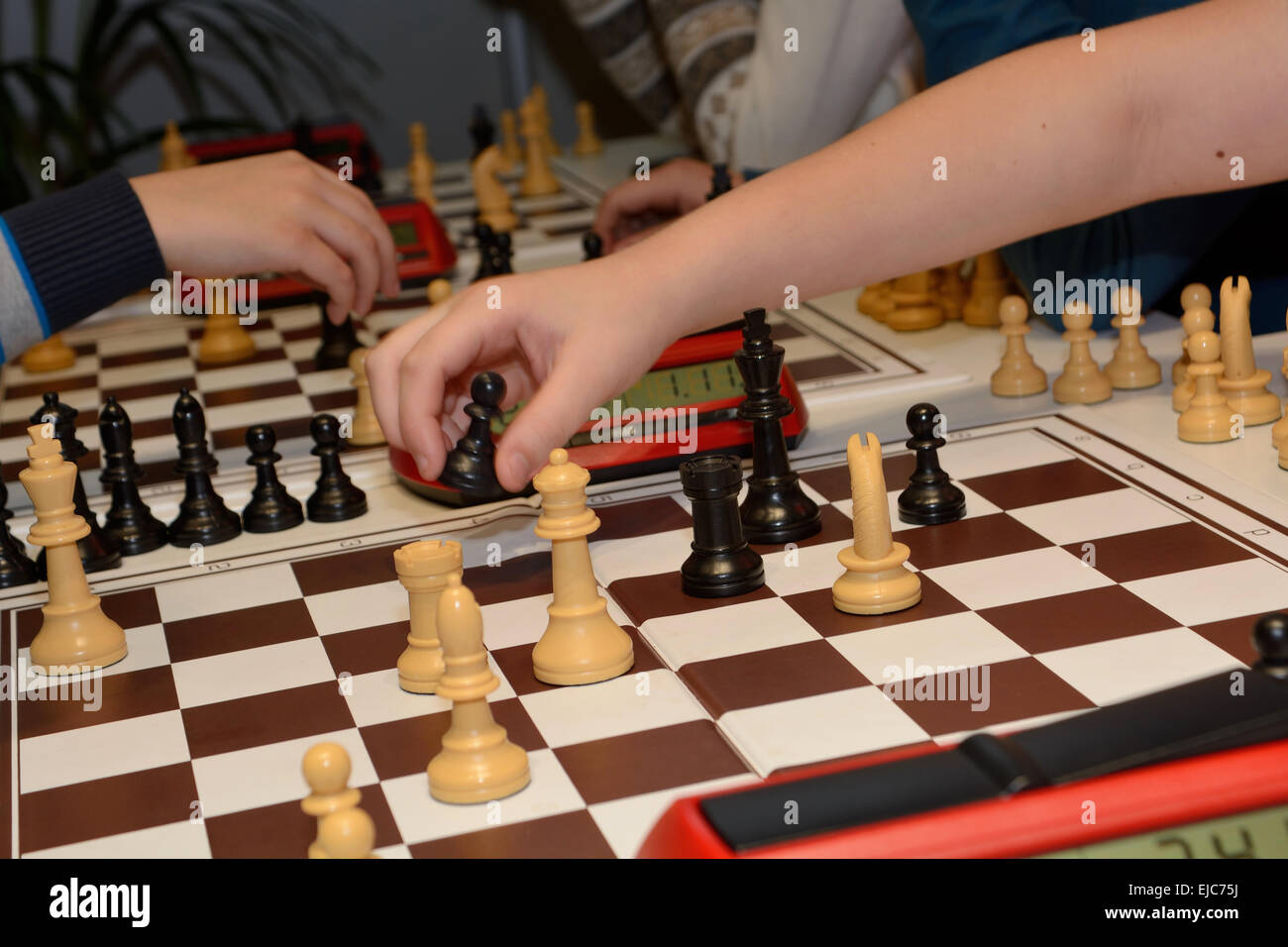 Gli scacchi si gioca Foto Stock
