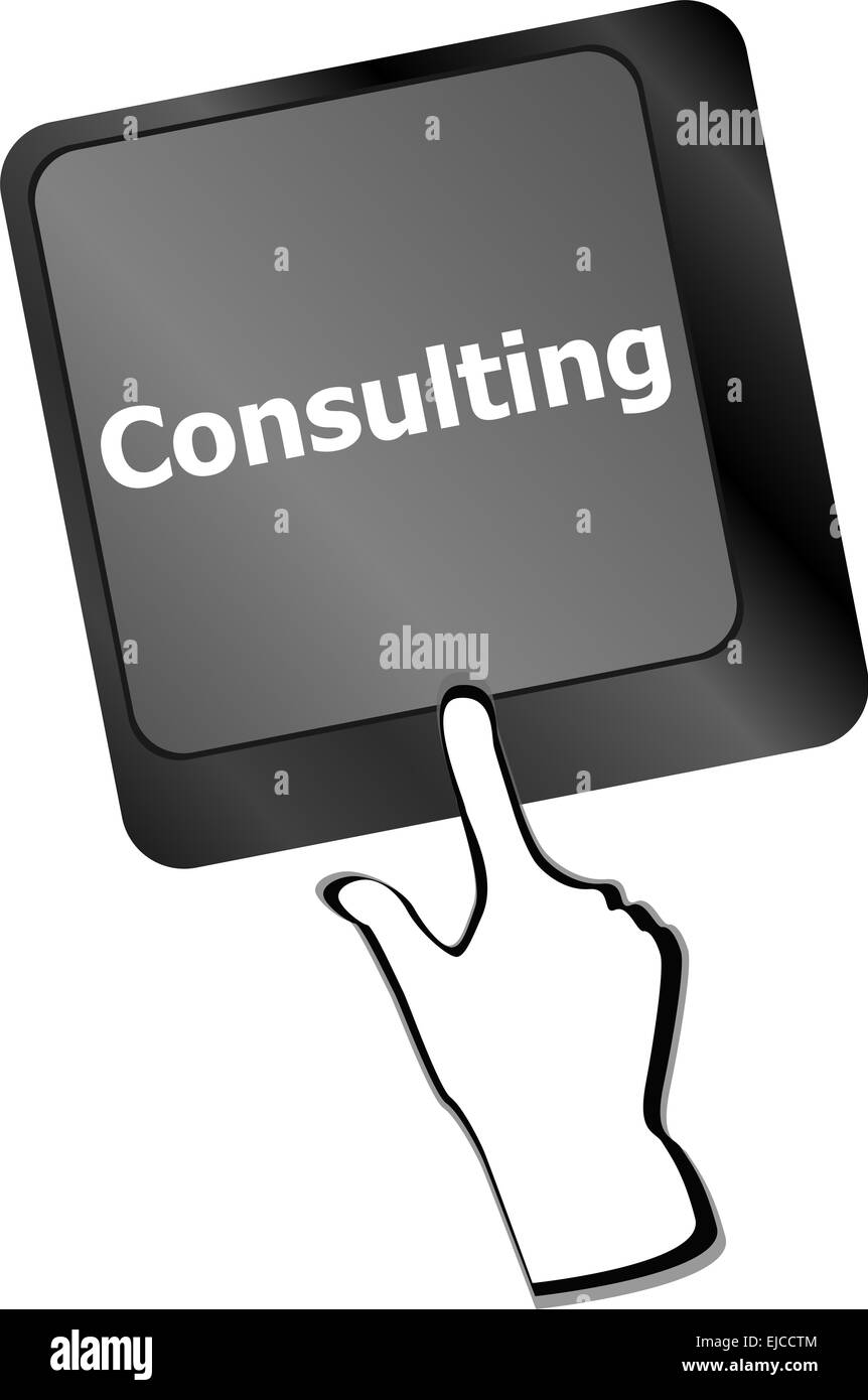 La tastiera con il tasto consultazione, la concezione di business Foto Stock