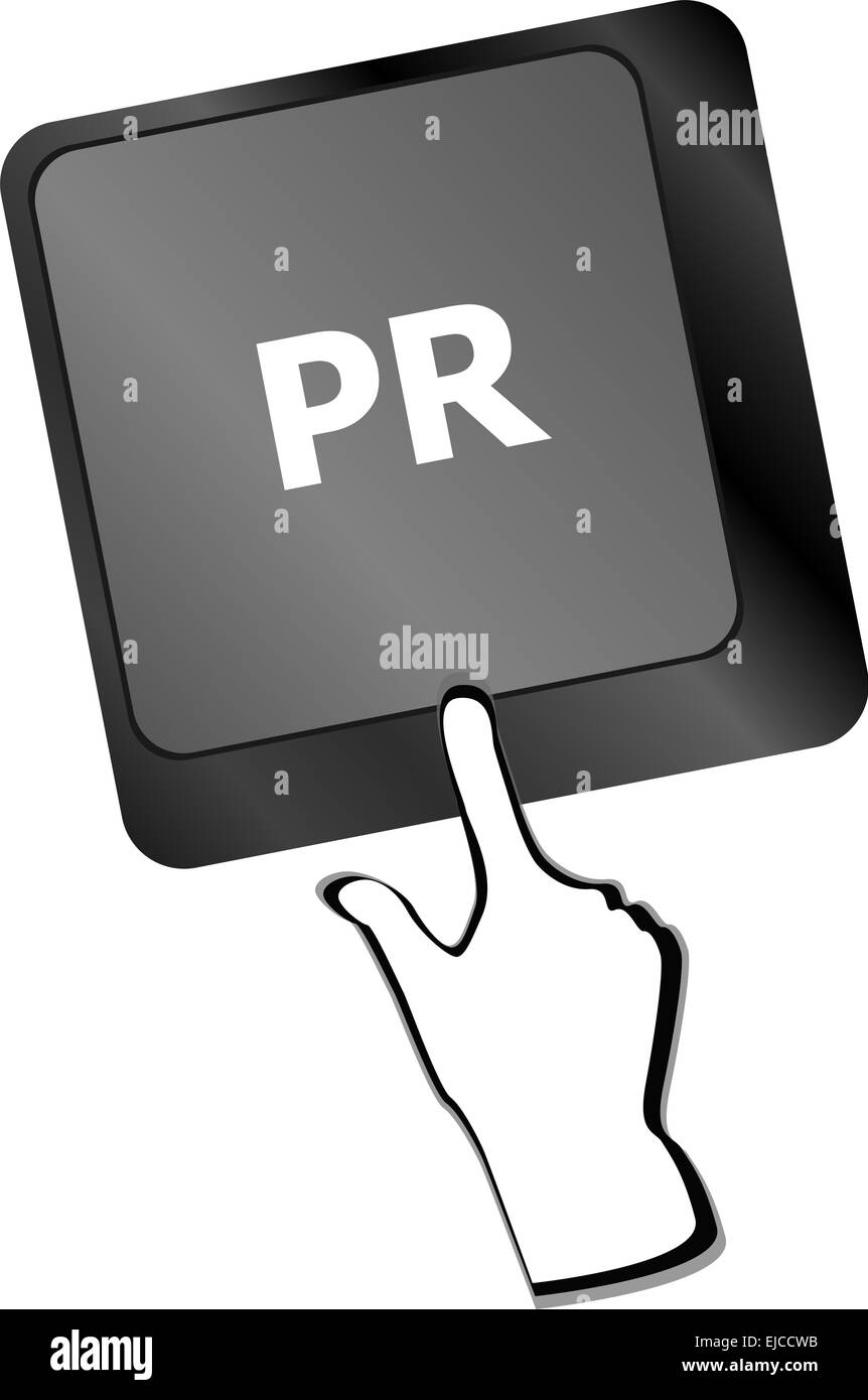 Concetto di commercializzazione: la tastiera del computer con word PR Foto Stock