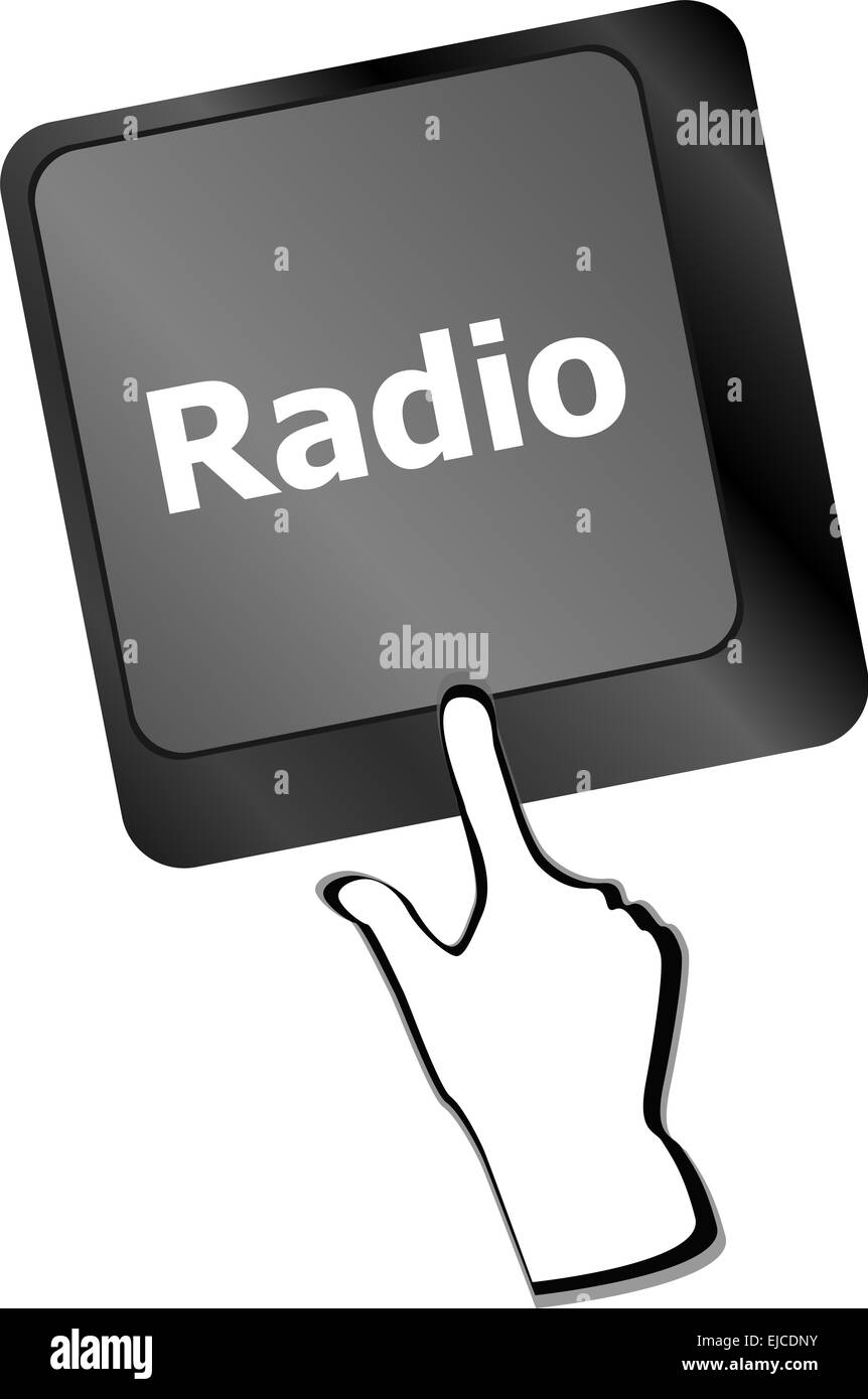 Pulsante radio su un computer i tasti della tastiera Foto Stock
