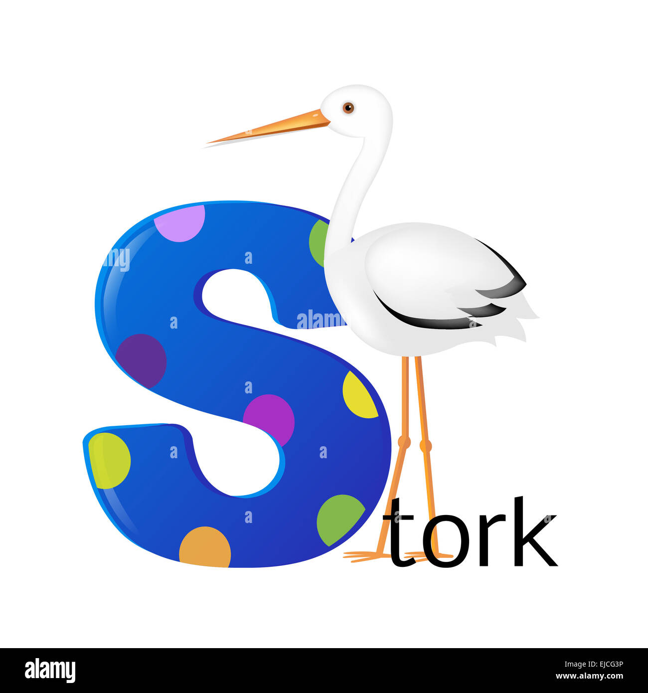 Alfabeto con Stork Foto Stock