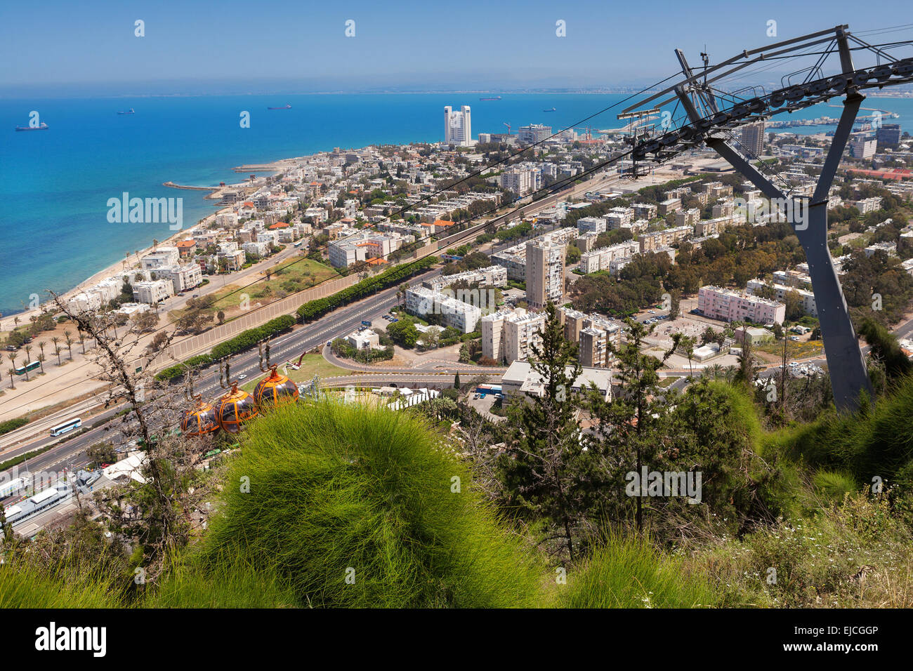 La città di Haifa del Carmelo Foto Stock