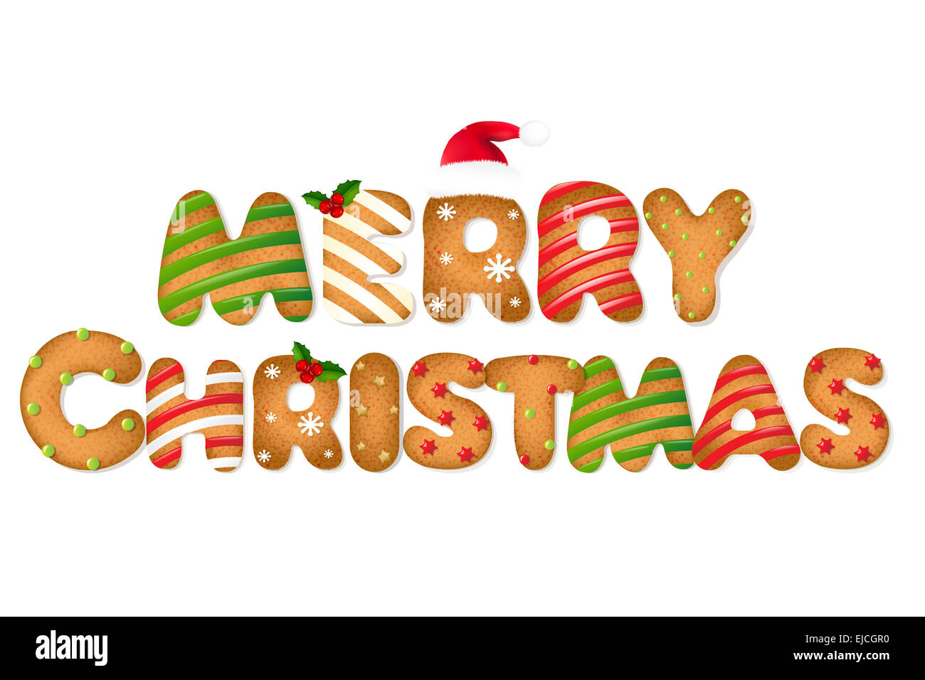 Natale Gingerbread Cookie testo Foto Stock