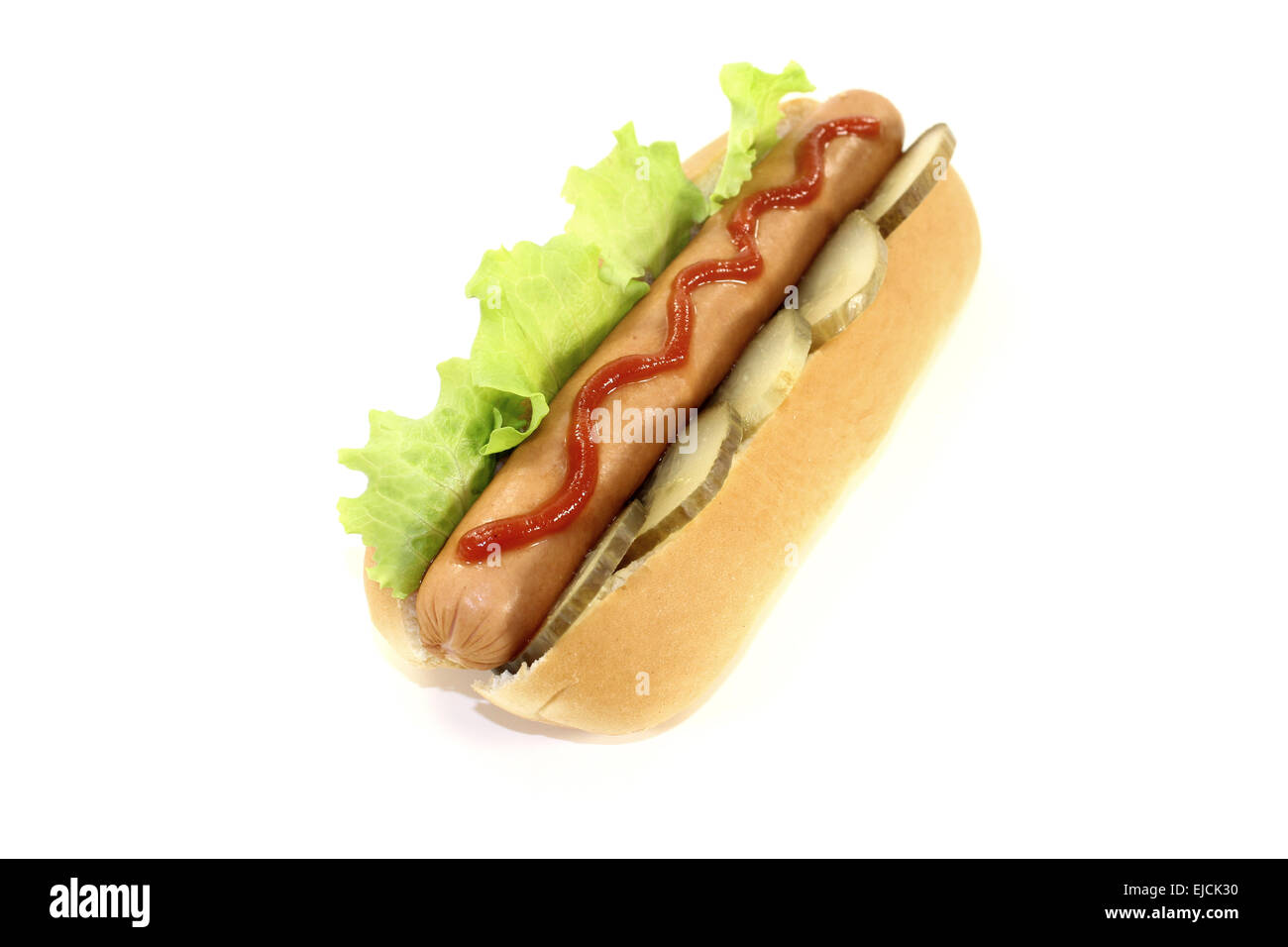 Hot Dog con ketchup Foto Stock