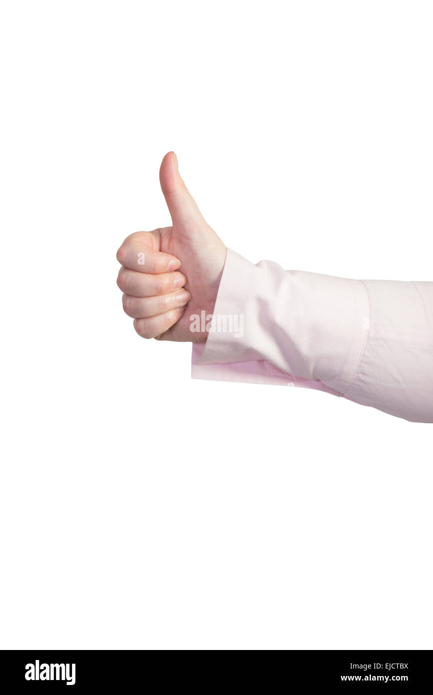 Business mano pollice in alto Foto Stock