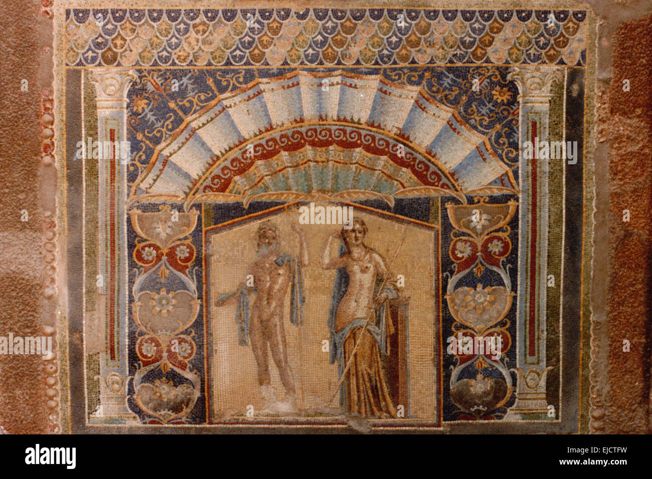 Mosaico di Pompei Foto Stock