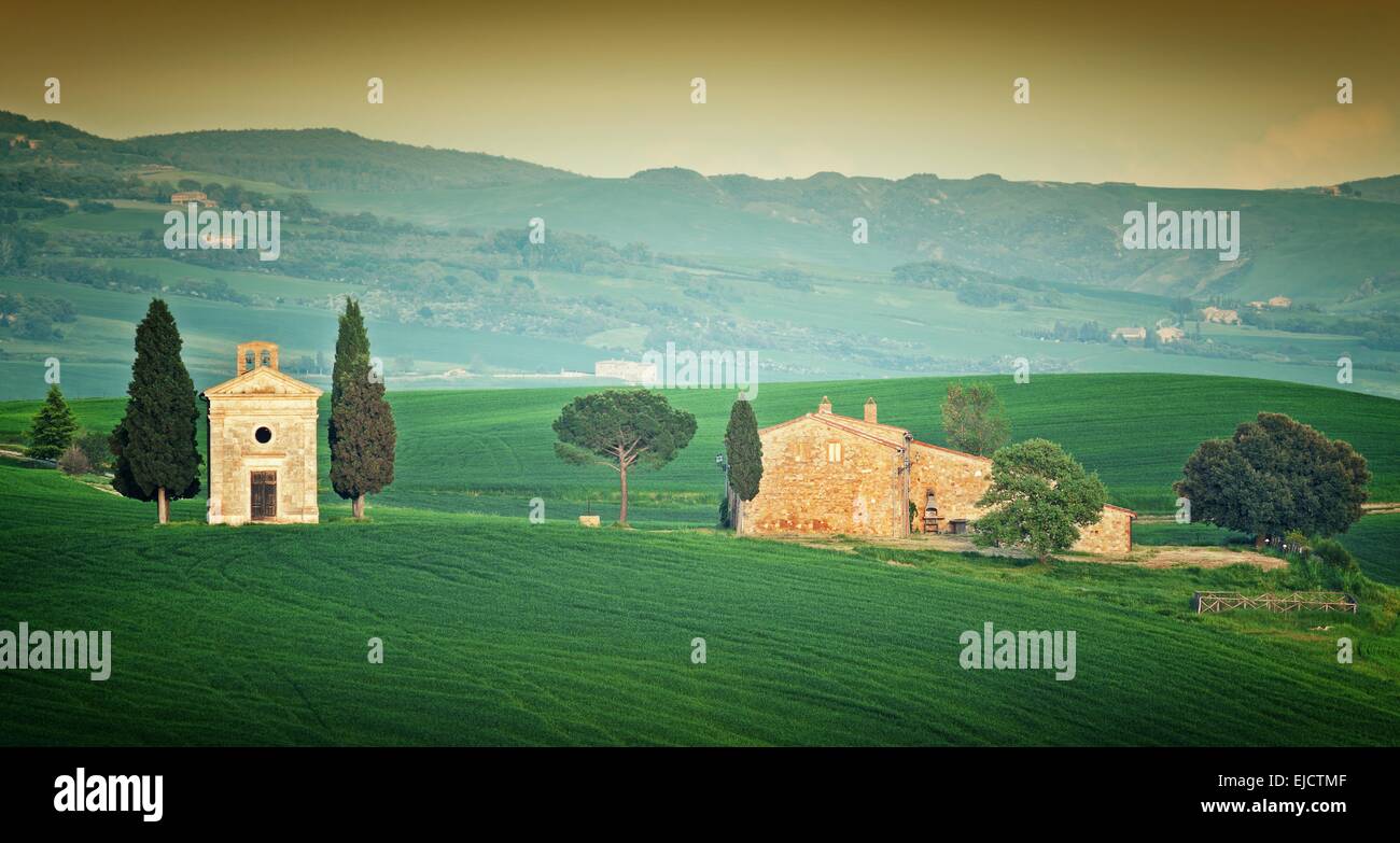 Cappella di Vitaleta Foto Stock