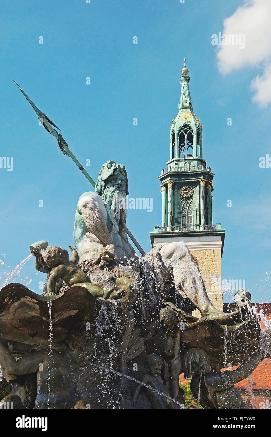 Neptun Fontana Berlino Germania Foto Stock