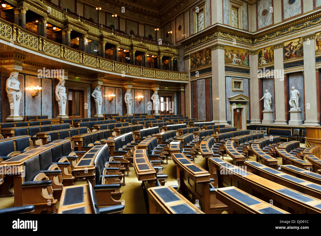 L'Assemblea federale Camera al parlamento austriaco edificio, Vienna, Austria. Foto Stock