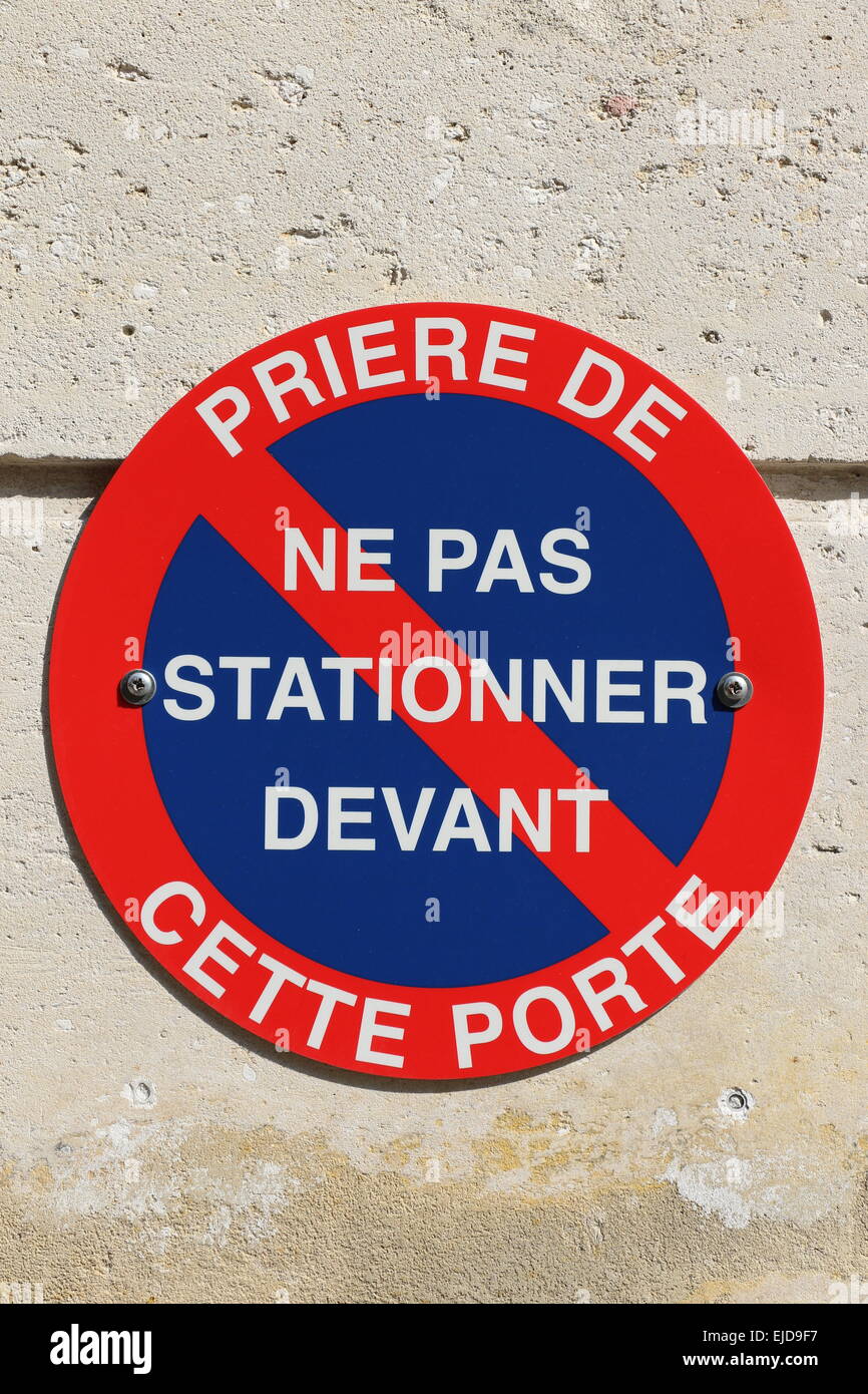 Nessun parcheggio in Francia Foto Stock