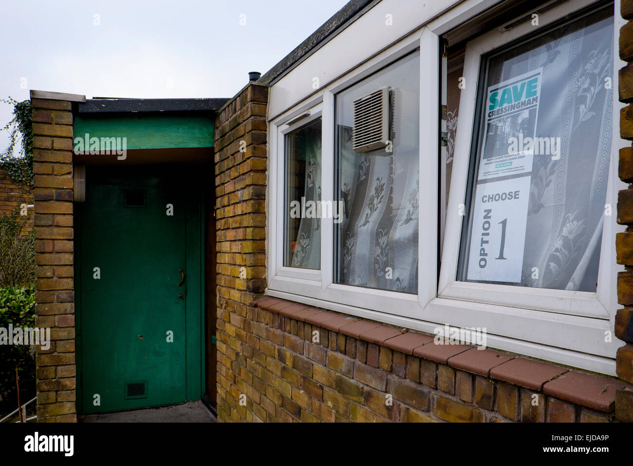 Giardini Cressingham alloggiamento estate in Tulse Hill sulla frangia di Brockwell Park, piani di riconversione sono opposti da residenti Foto Stock