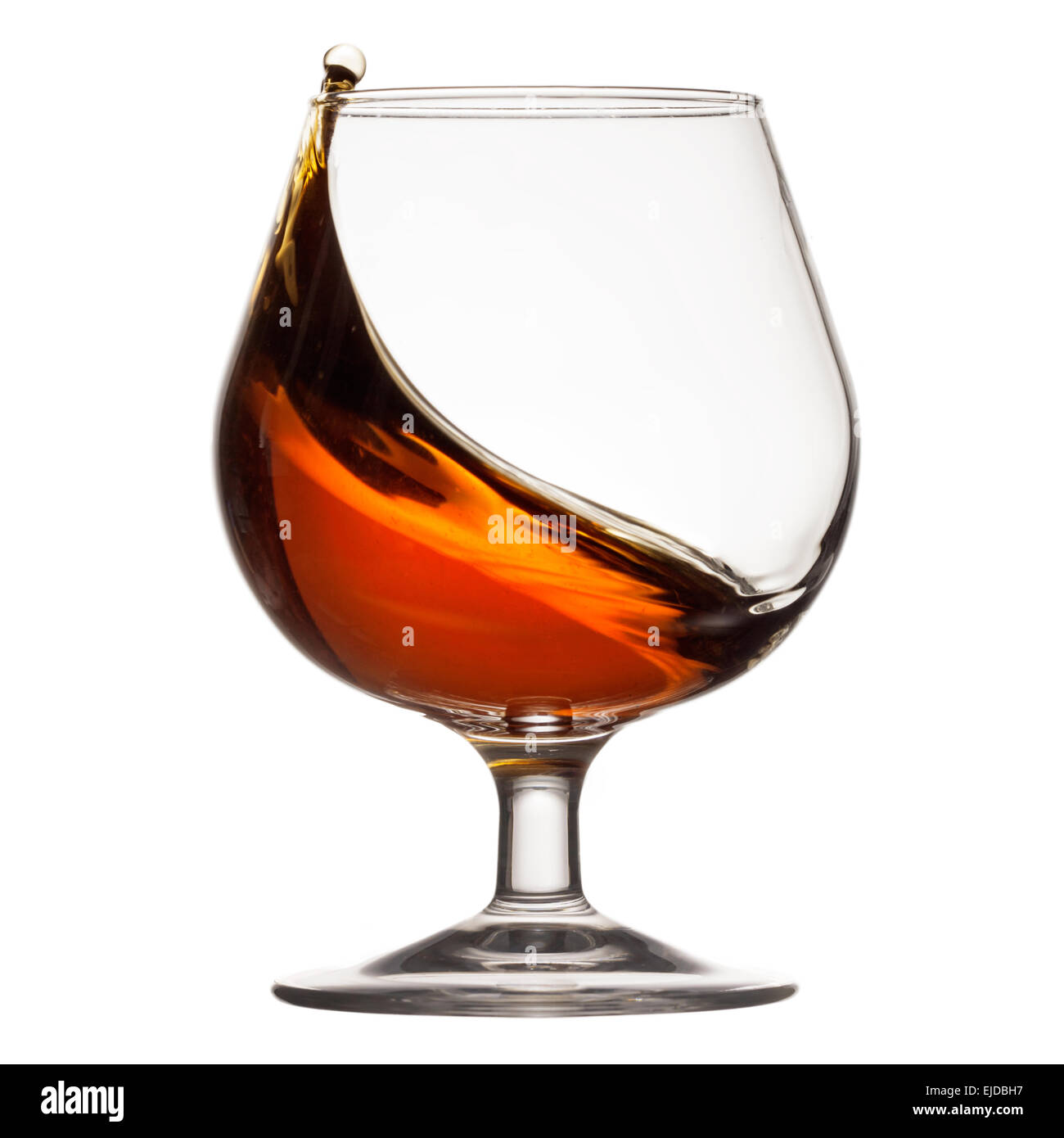 Spruzzata di cognac in vetro Foto Stock