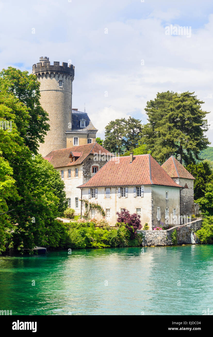 Castello Châteauvieux sul lago di Annecy Duingt, Haute-Savoie, Rhone-Alpes, Francia Foto Stock