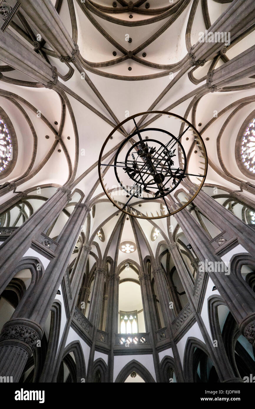 La neo-gotica chiesa parrocchiale di San Juan Bautista, Arucas, Gran Canaria Isole Canarie Spagna Foto Stock