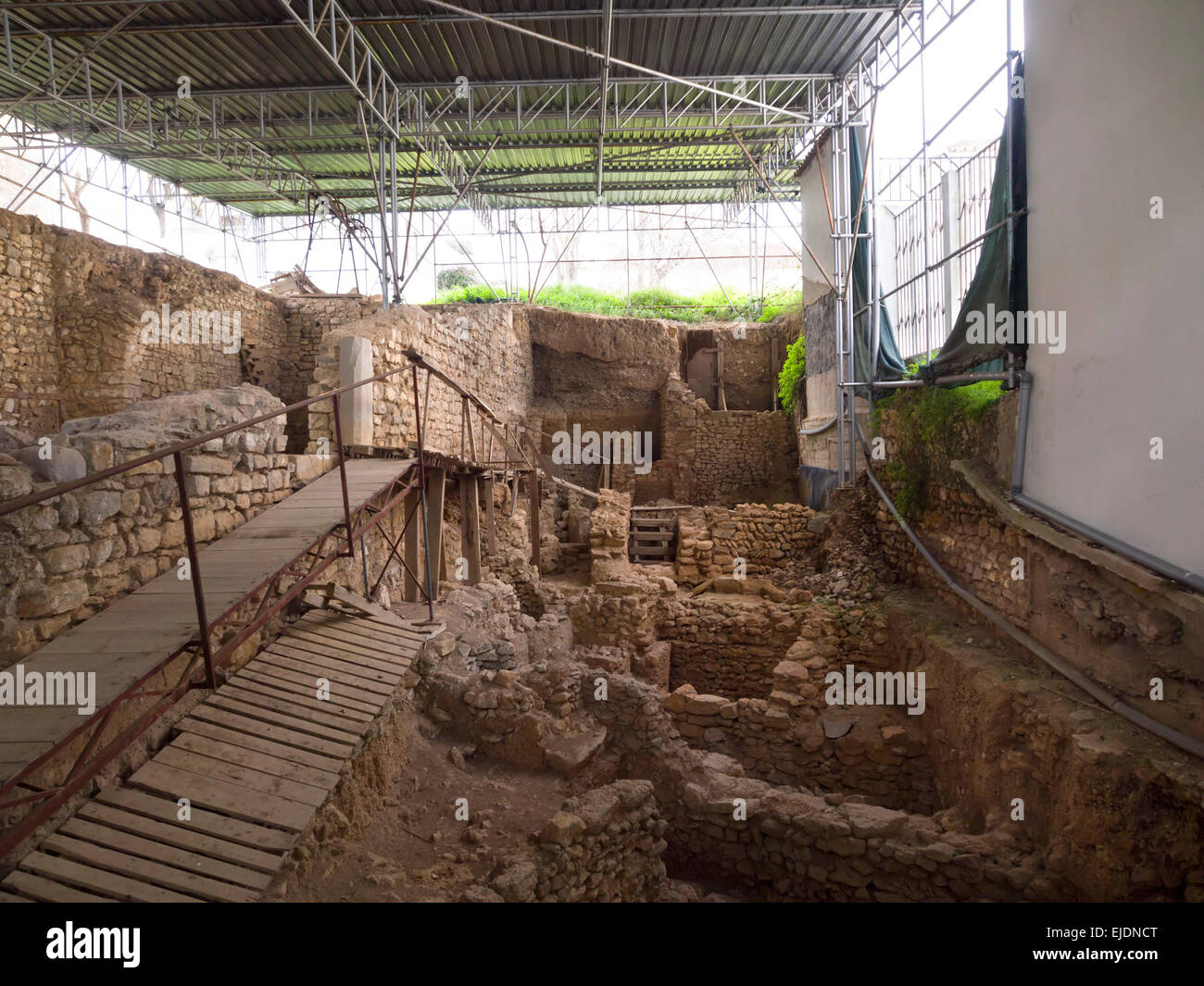 Lo scavo archeologico sito in Tavira, Algarve, Portogallo, Europa Foto Stock