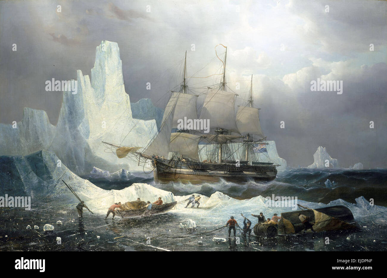HMS Erebus nel ghiaccio da François Etienne Musin Foto Stock