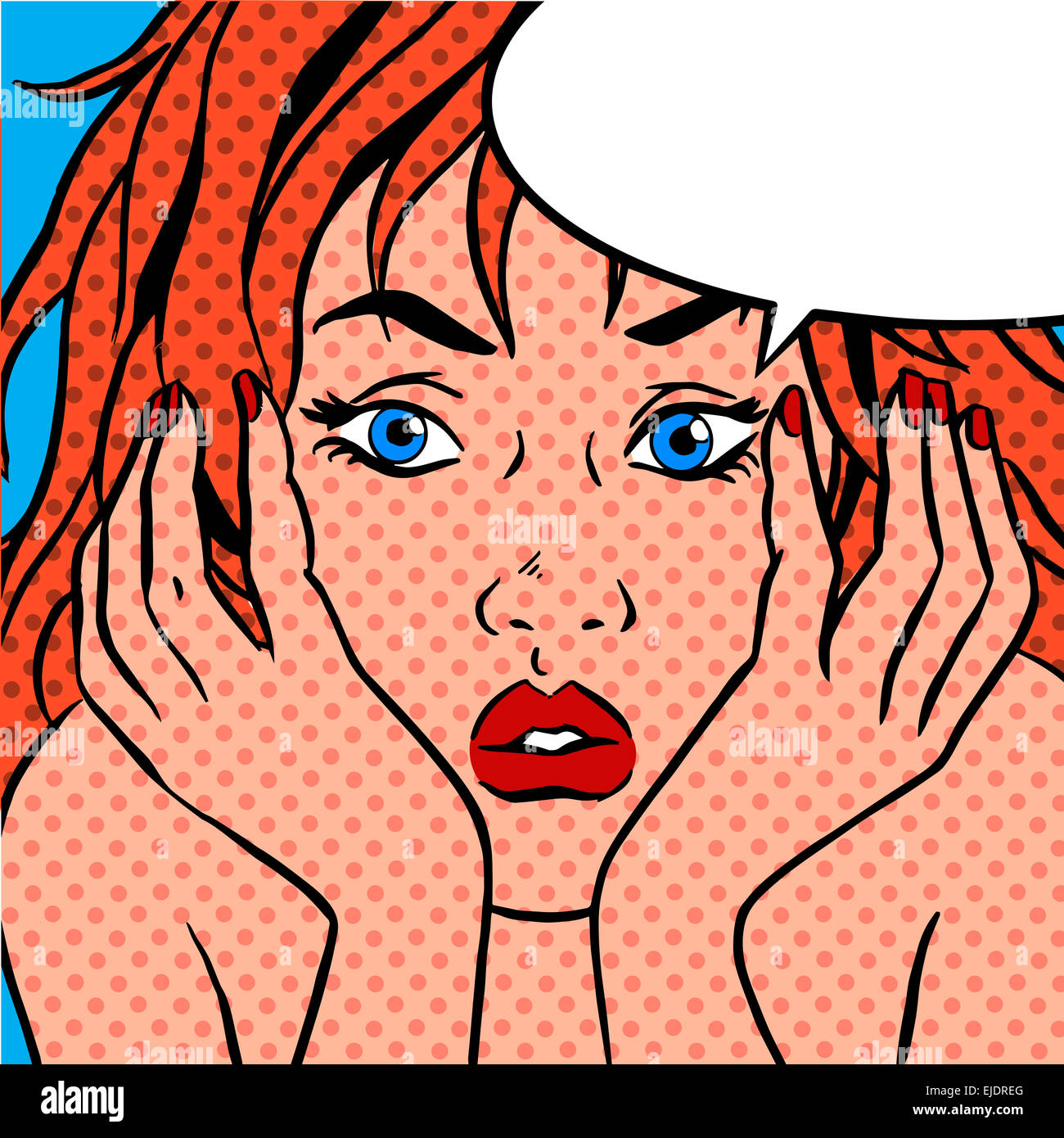 Ragazza scioccato Pop arte fumetti vintage Foto Stock
