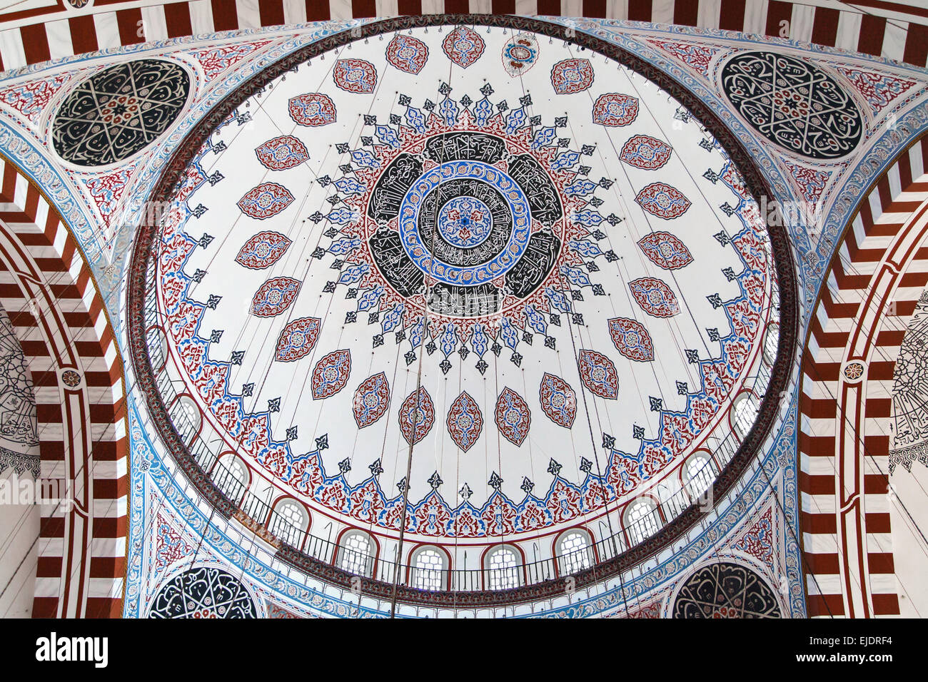Cupola Centrale di Sehzade moschea di Istanbul, Turchia. Foto Stock