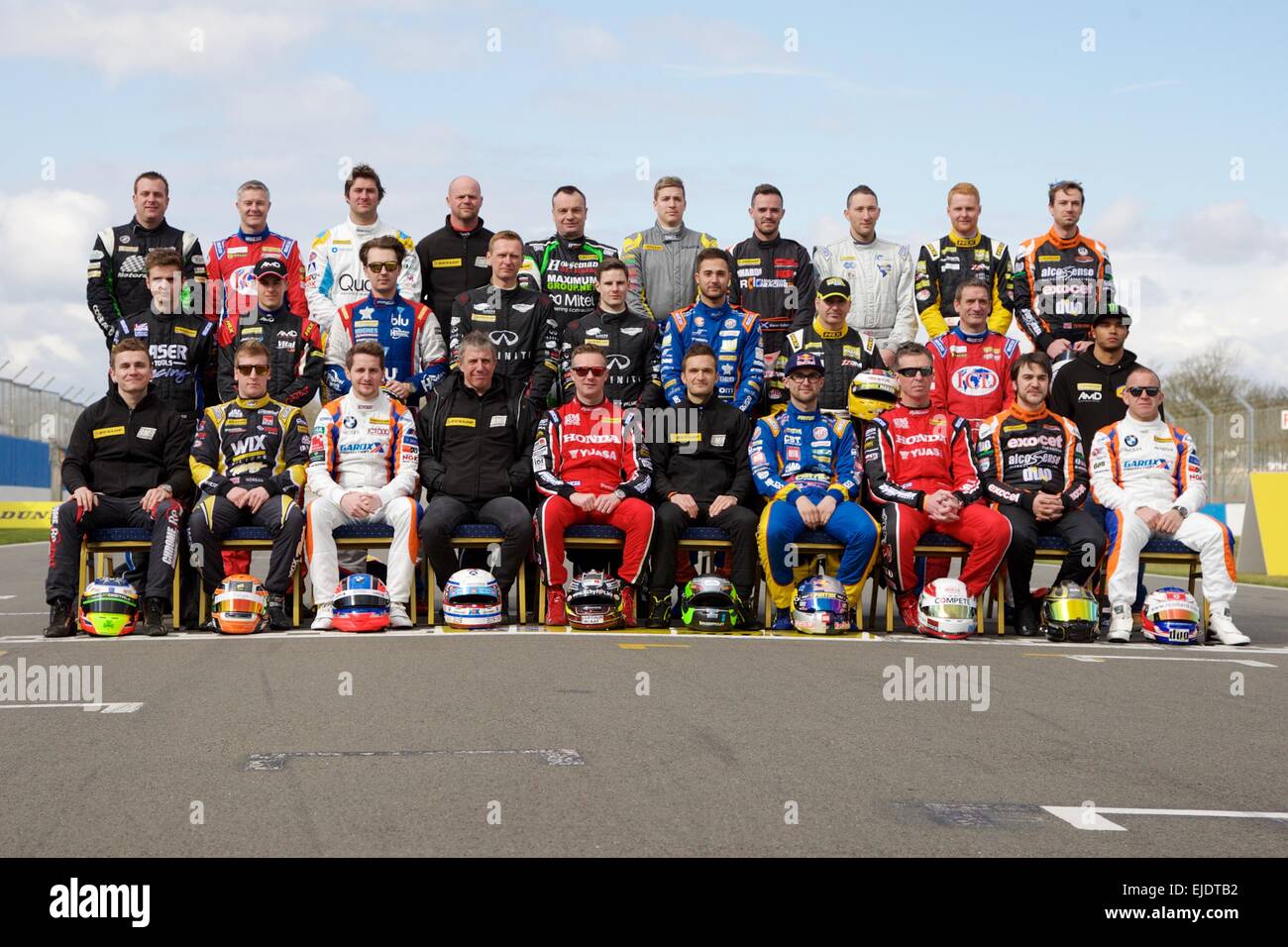 Donington Park, Regno Unito. 24 Mar, 2015. British Touring Car Championship Media Day. Il driver 'classe di 2015' line up. Credito: Azione Sport Plus/Alamy Live News Foto Stock