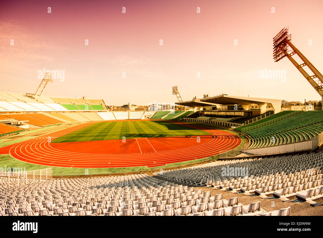 Vecchio Puskas Ferenc Stadion di calcio a Budapest, Ungheria. Foto Stock