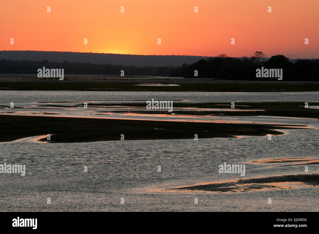Fiume Rufigi al tramonto Foto Stock