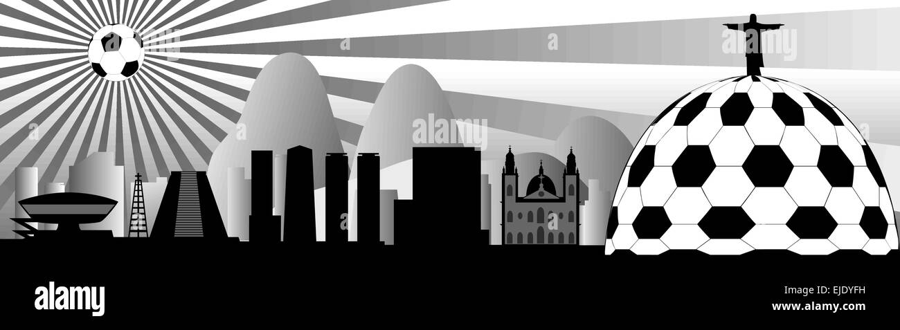 Vettore di Rio de Janeiro skyline Illustrazione Vettoriale