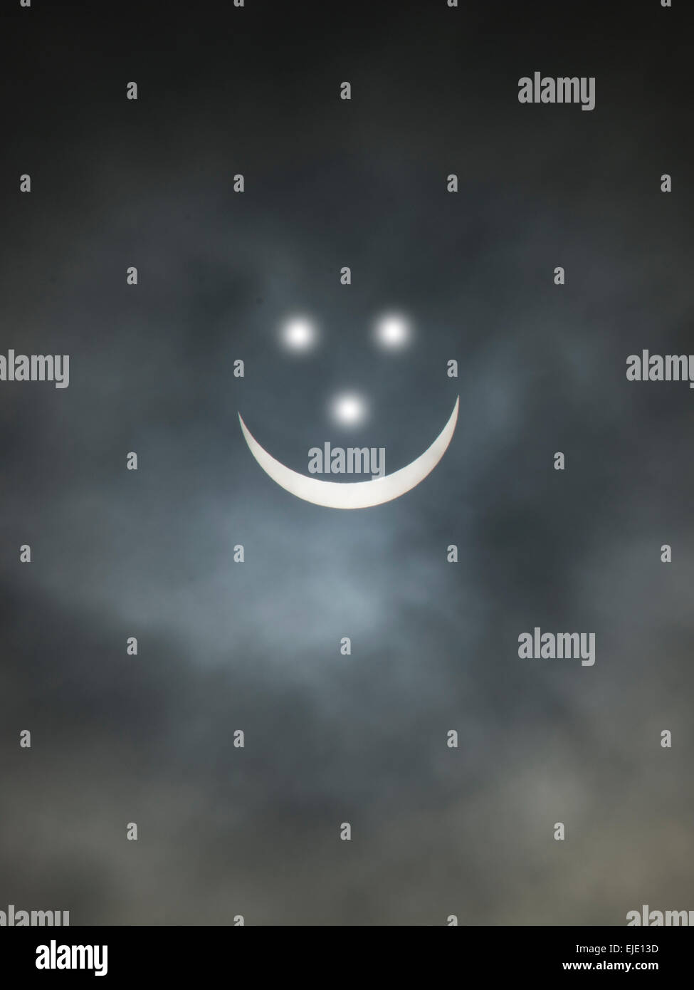 Eclissi solare sorriso Foto Stock